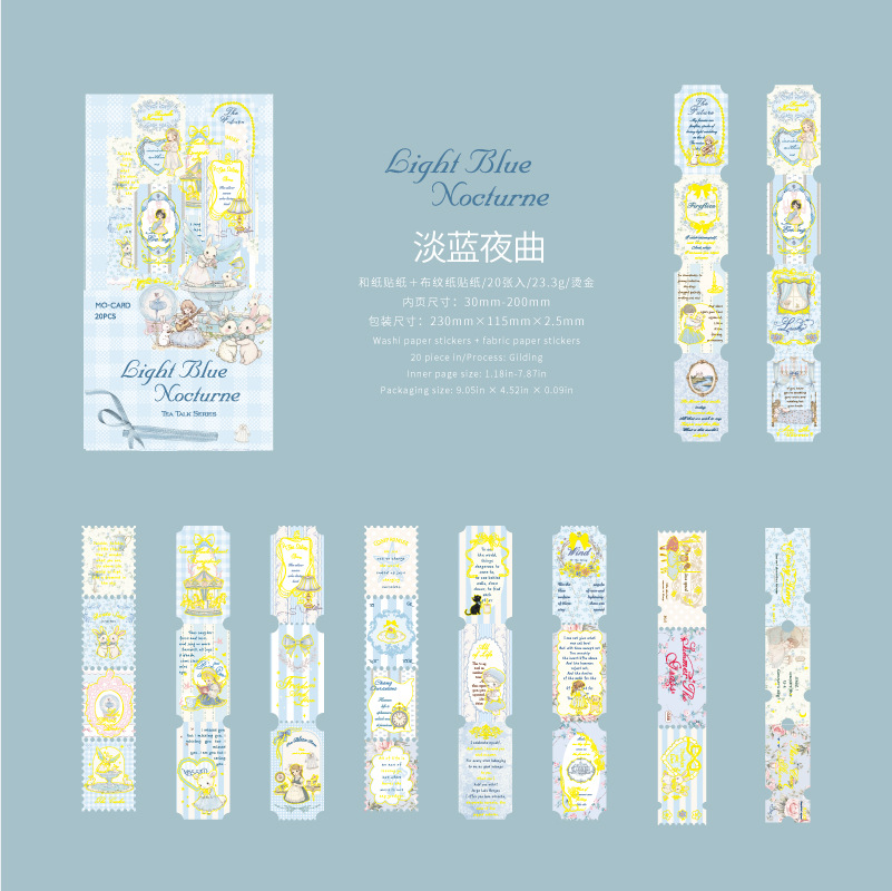 20Pcs/Pack Retro Bill Alice Long Stickers