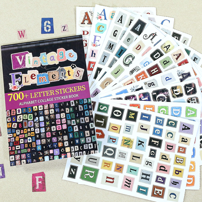 20Sheet/Pack Text Collage PET Washi Sticker Book