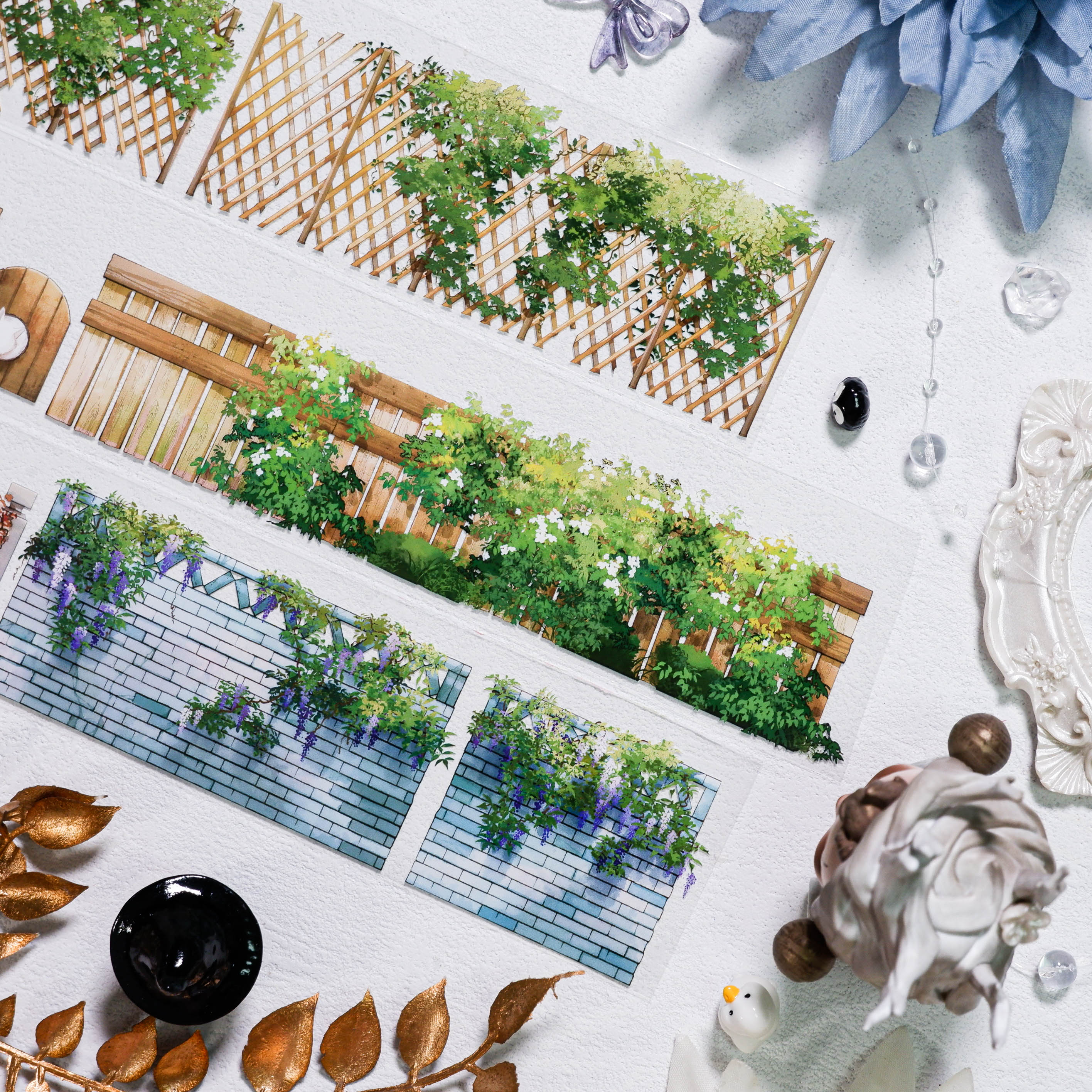 Daxiangjun Studio Ancient Style Fence Garden PET Tape 1.97*196.85 inch