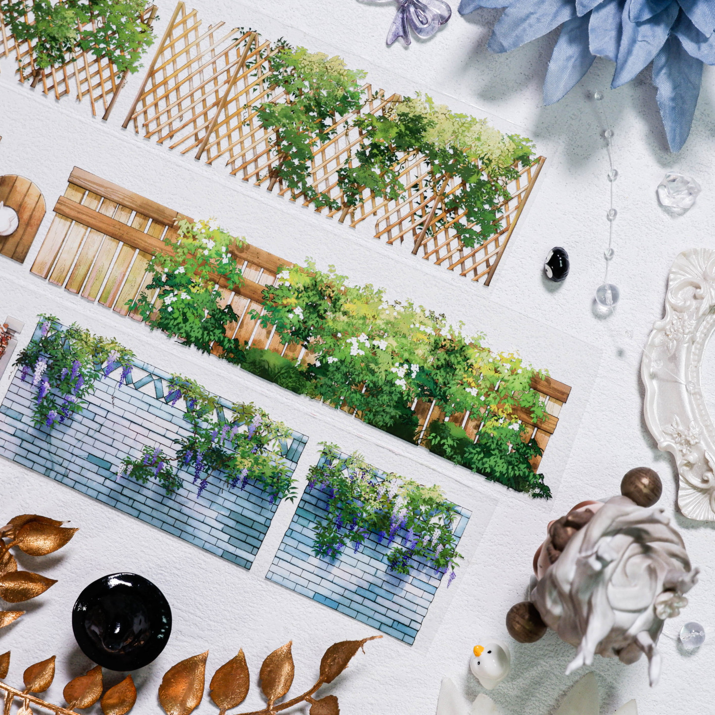 Daxiangjun Studio Ancient Style Fence Garden PET Tape 1.97*196.85 inch