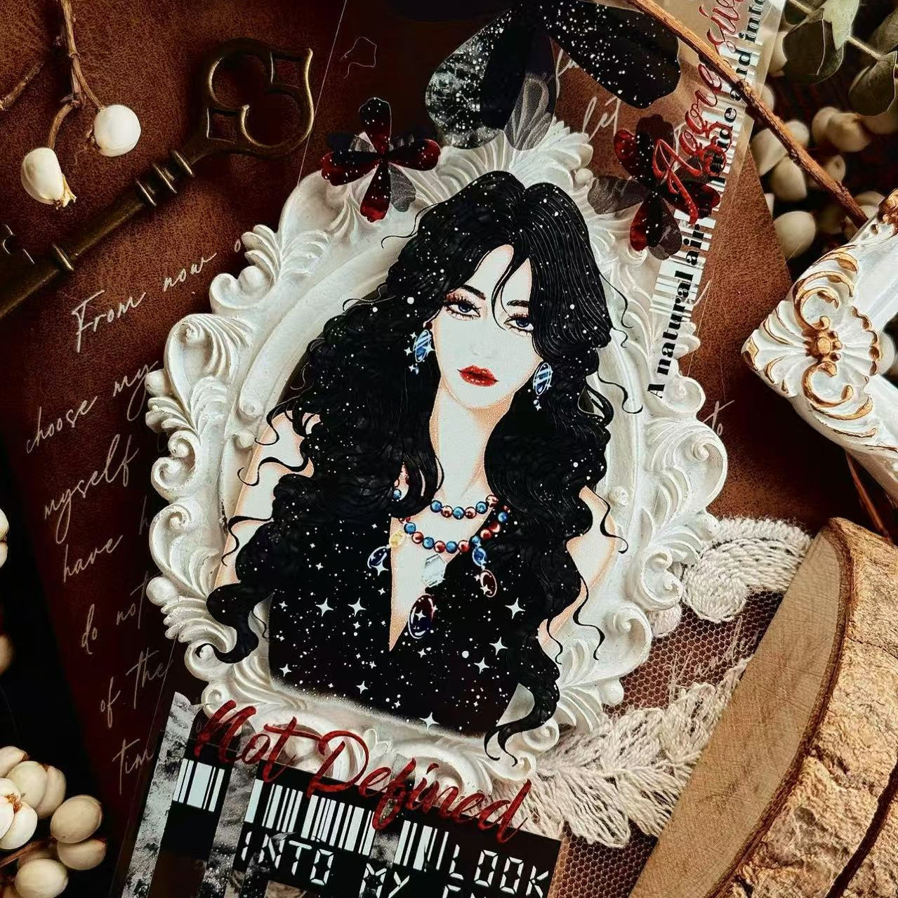 LinLanXi Studio Retro Elegant Suit Girl PET Tape 2.36*196.85 inch