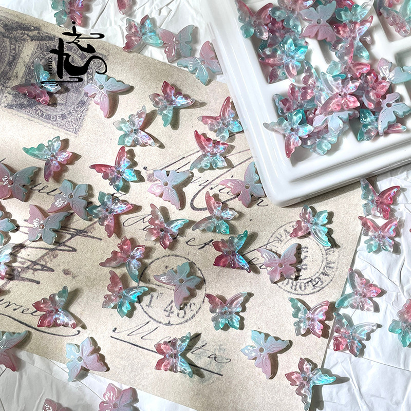 20 Pieces 12x14mm 3D Glass Butterfly Journaling Deco