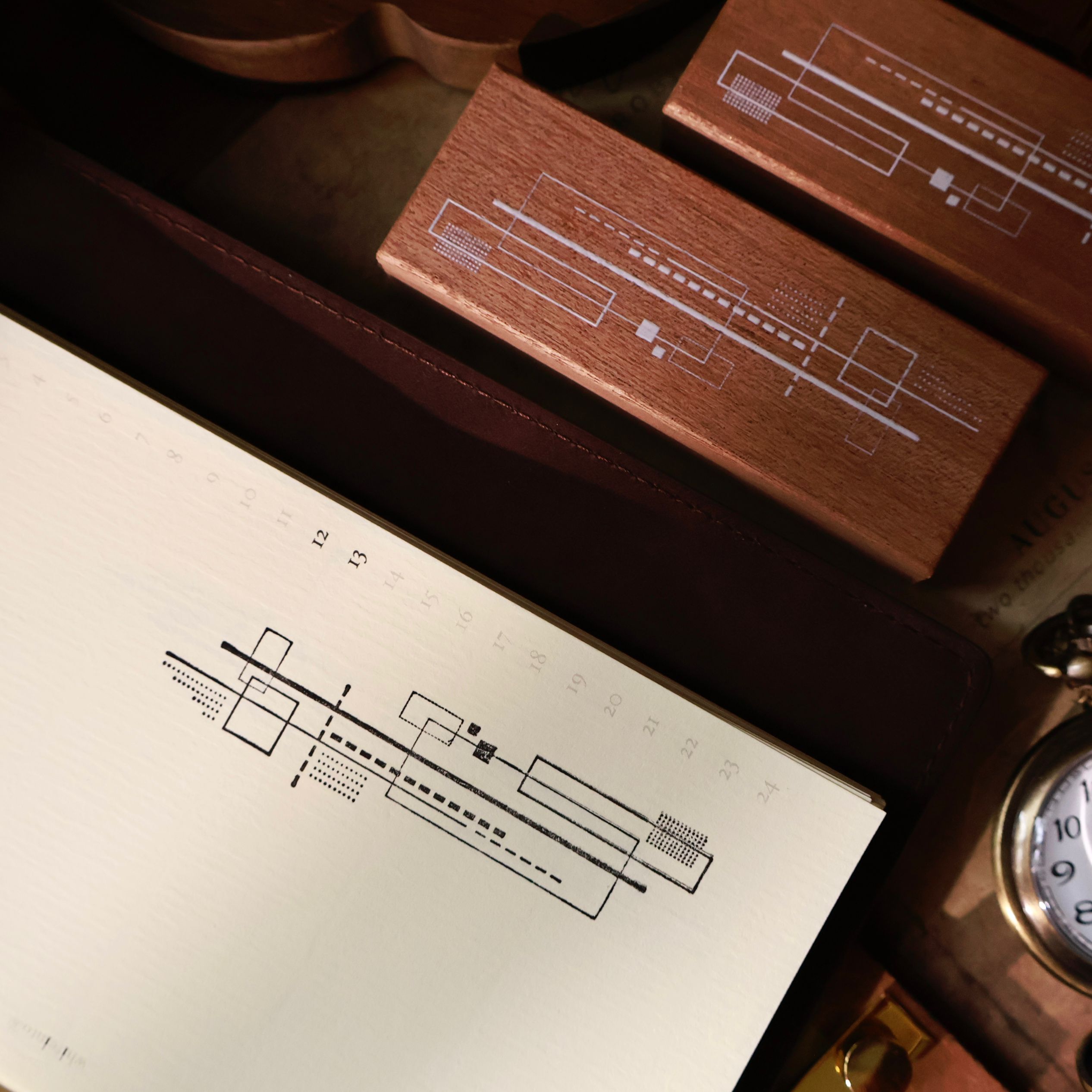 YIER Studio Basic lines Wood Stamp