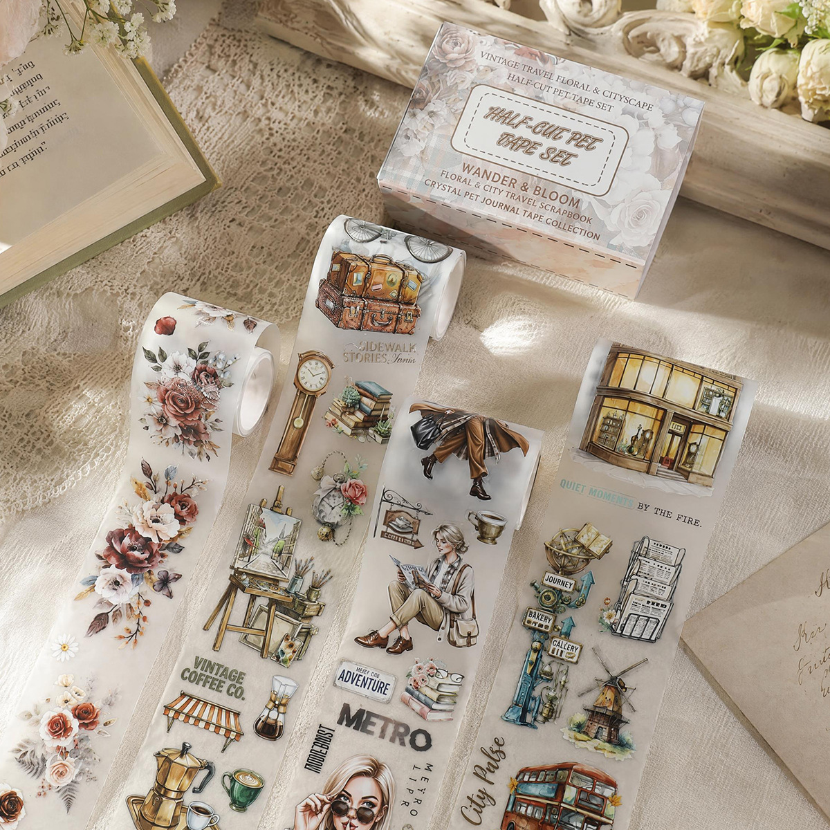 4-roll/set Autumn Magical Fairy-Tale Garden PET tape set Multiple Designs