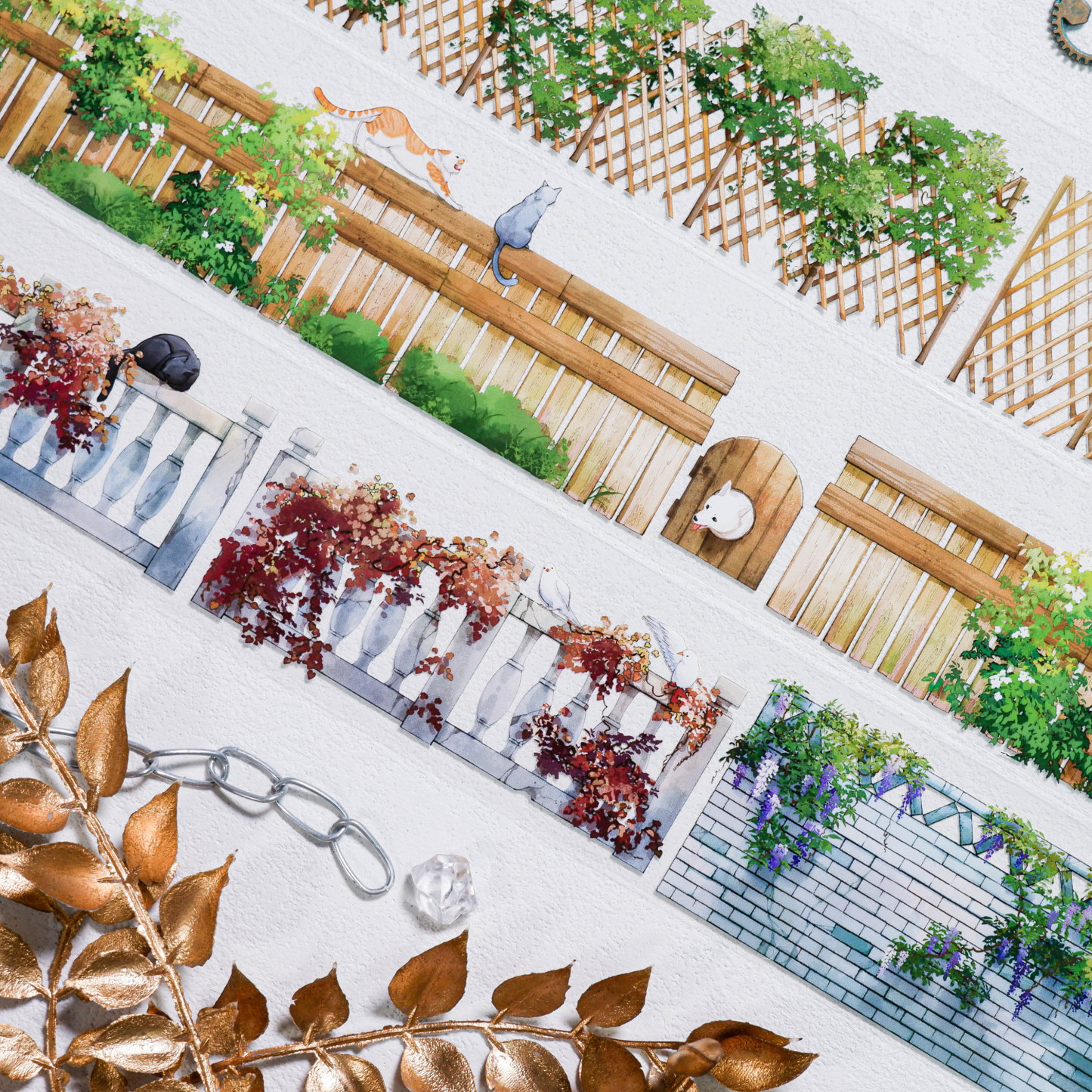 Daxiangjun Studio Ancient Style Fence Garden PET Tape 1.97*196.85 inch