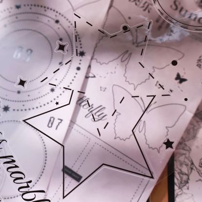 YIER Studio Die-Cut Base Frame Washi PET Tape 125mm*500cm