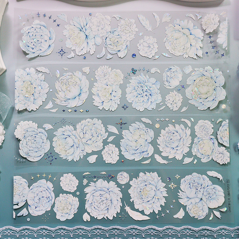 OKMT Studio 60mm/5M Light white Flowers PET Tape