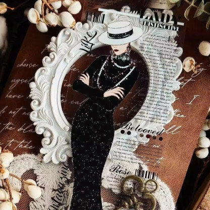 LinLanXi Studio Retro Elegant Suit Girl PET Tape 2.36*196.85 inch