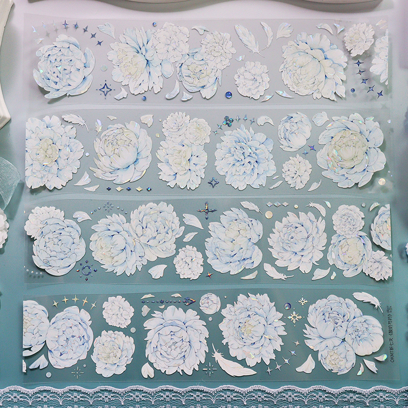 OKMT Studio 60mm/5M Light white Flowers PET Tape