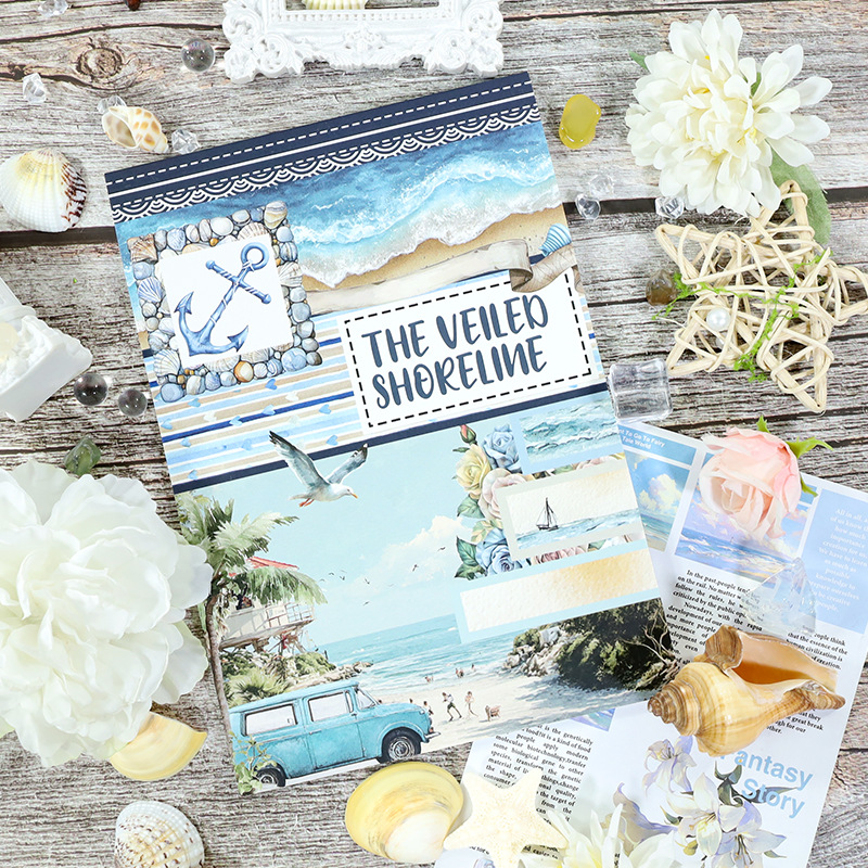 20Sheet/Pack Pre-cut Summer Beach Elements PET Washi Sticker Book