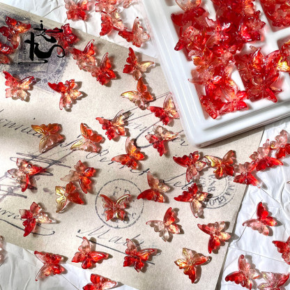 20 Pieces 12x14mm 3D Glass Butterfly Journaling Deco
