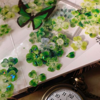 YIER Studio Summer Four-Leaf Clover PET Tape 1.97*196.85 inch