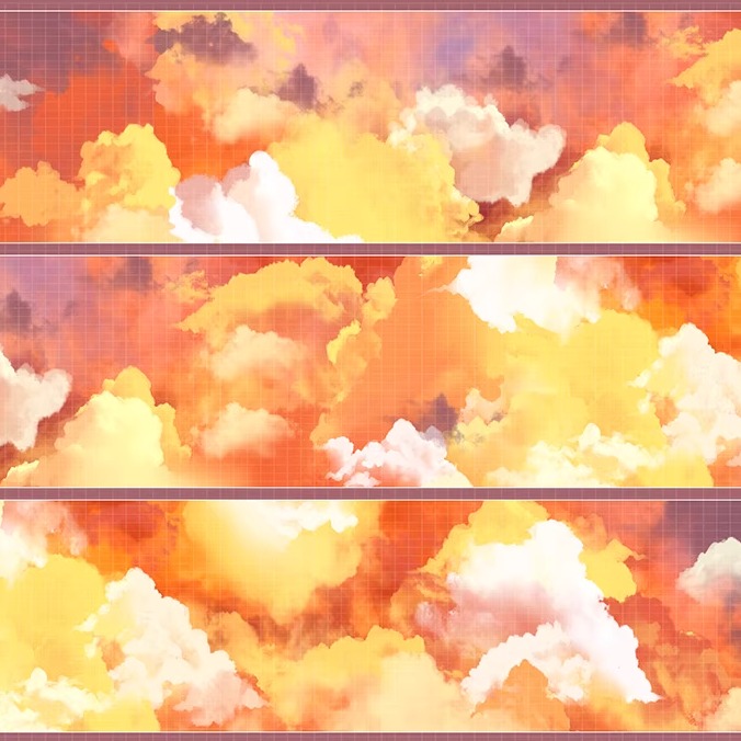 OKMT Studio 40mm/3M Water Ripples Floor Tiles Textures Sky Clouds Stars PET Tape