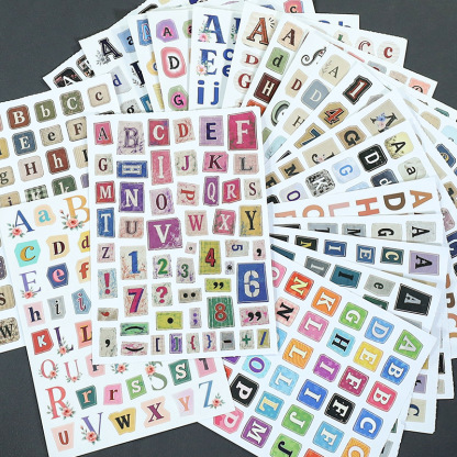 20Sheet/Pack Text Collage PET Washi Sticker Book