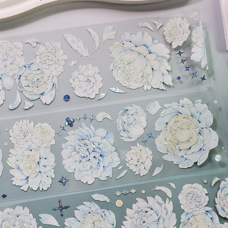 OKMT Studio 60mm/5M Light white Flowers PET Tape