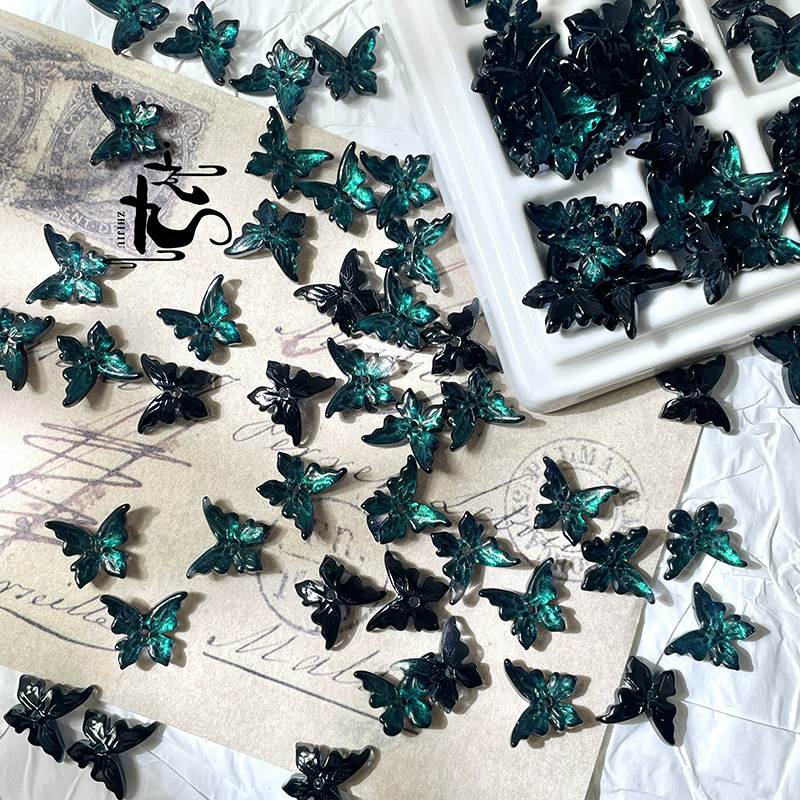 20 Pieces 12x14mm 3D Glass Butterfly Journaling Deco