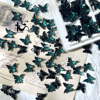 20 Pieces 12x14mm 3D Glass Butterfly Journaling Deco