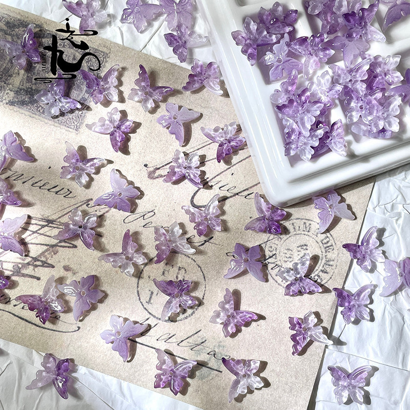 20 Pieces 12x14mm 3D Glass Butterfly Journaling Deco