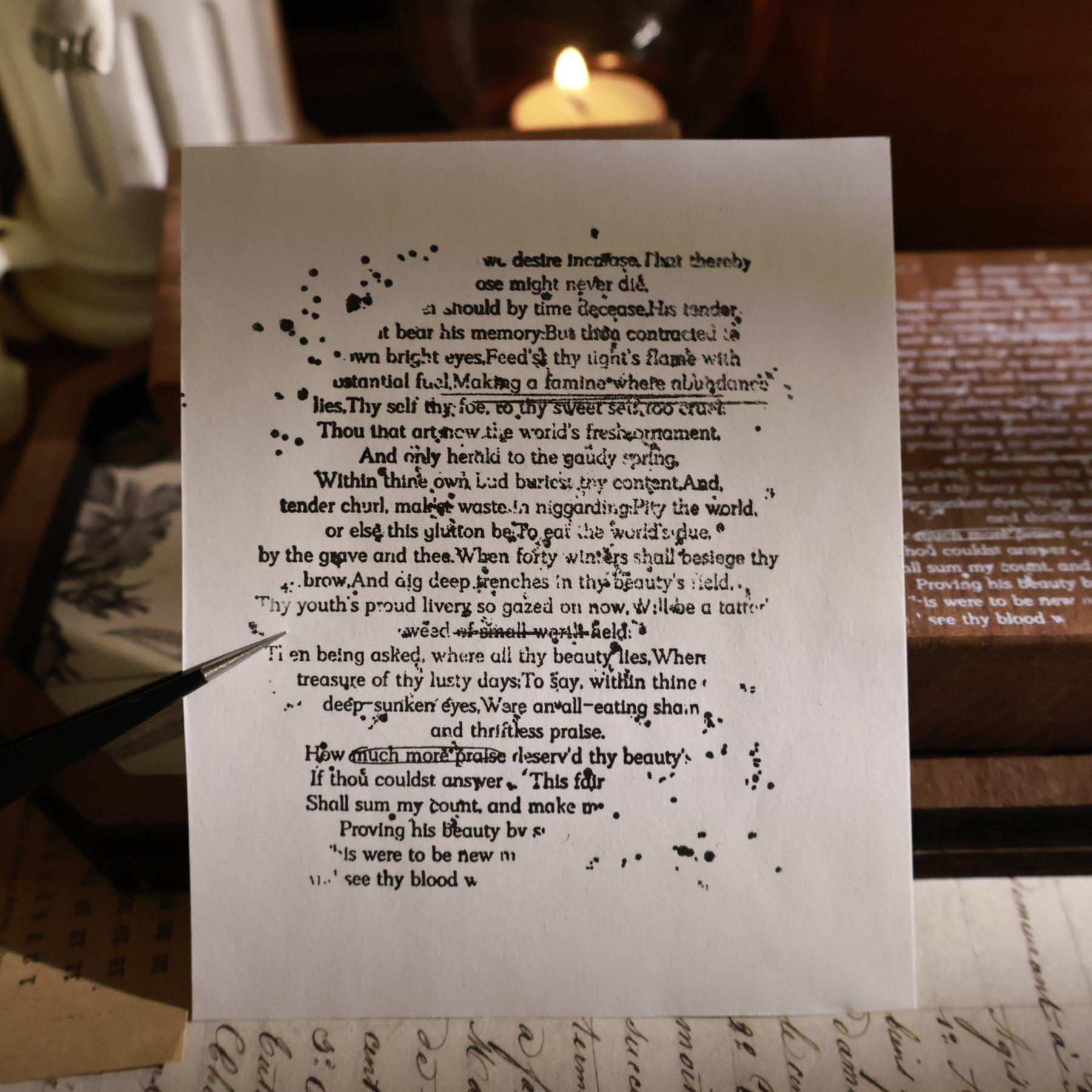 YIER Studio English Text Background Wood Stamp