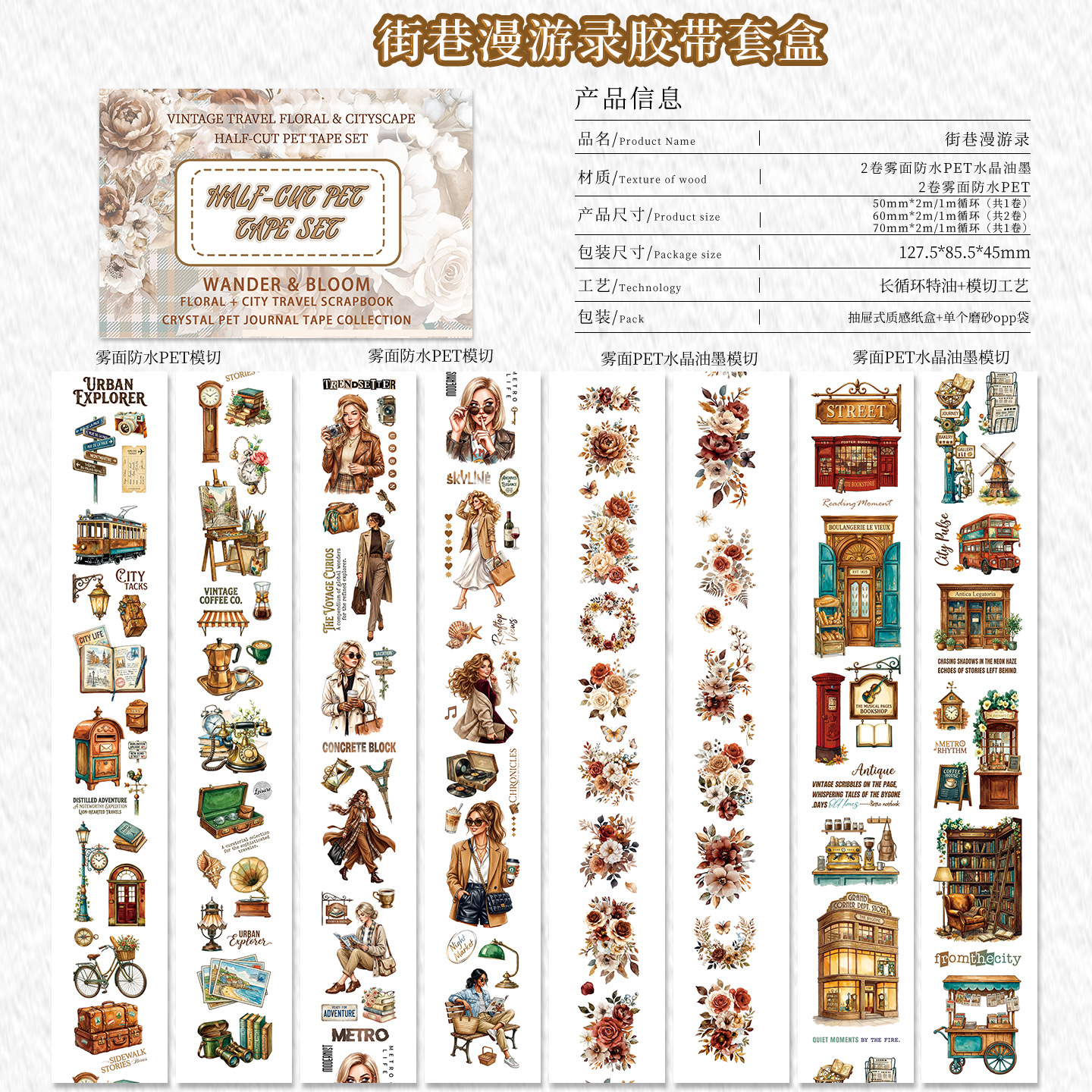 4-roll/set Autumn Magical Fairy-Tale Garden PET tape set Multiple Designs