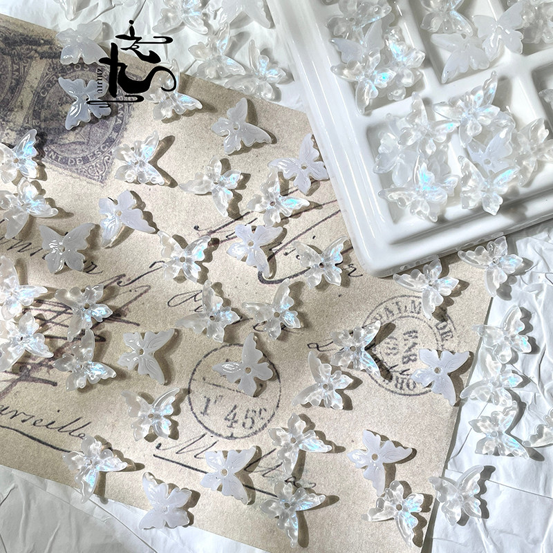 20 Pieces 12x14mm 3D Glass Butterfly Journaling Deco