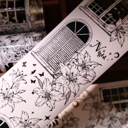 YIER Studio Lily Flower Window Washi PET Tape 2.36*196.85 inch