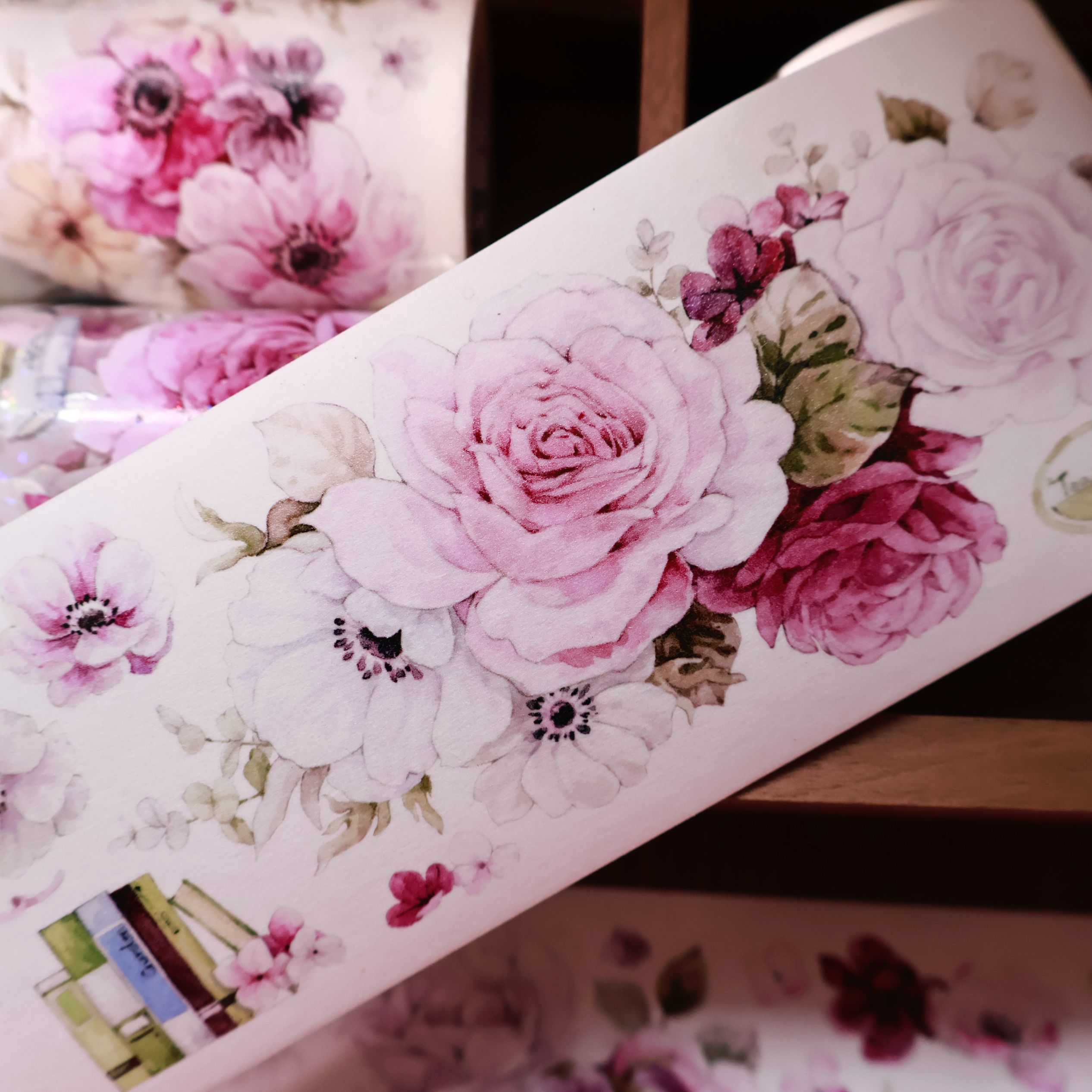 YIER Studio Purple Rose Washi PET Tape 2.17*196.85 inch