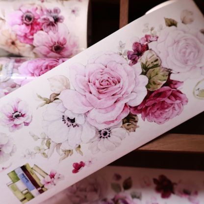 YIER Studio Purple Rose Washi PET Tape 2.17*196.85 inch