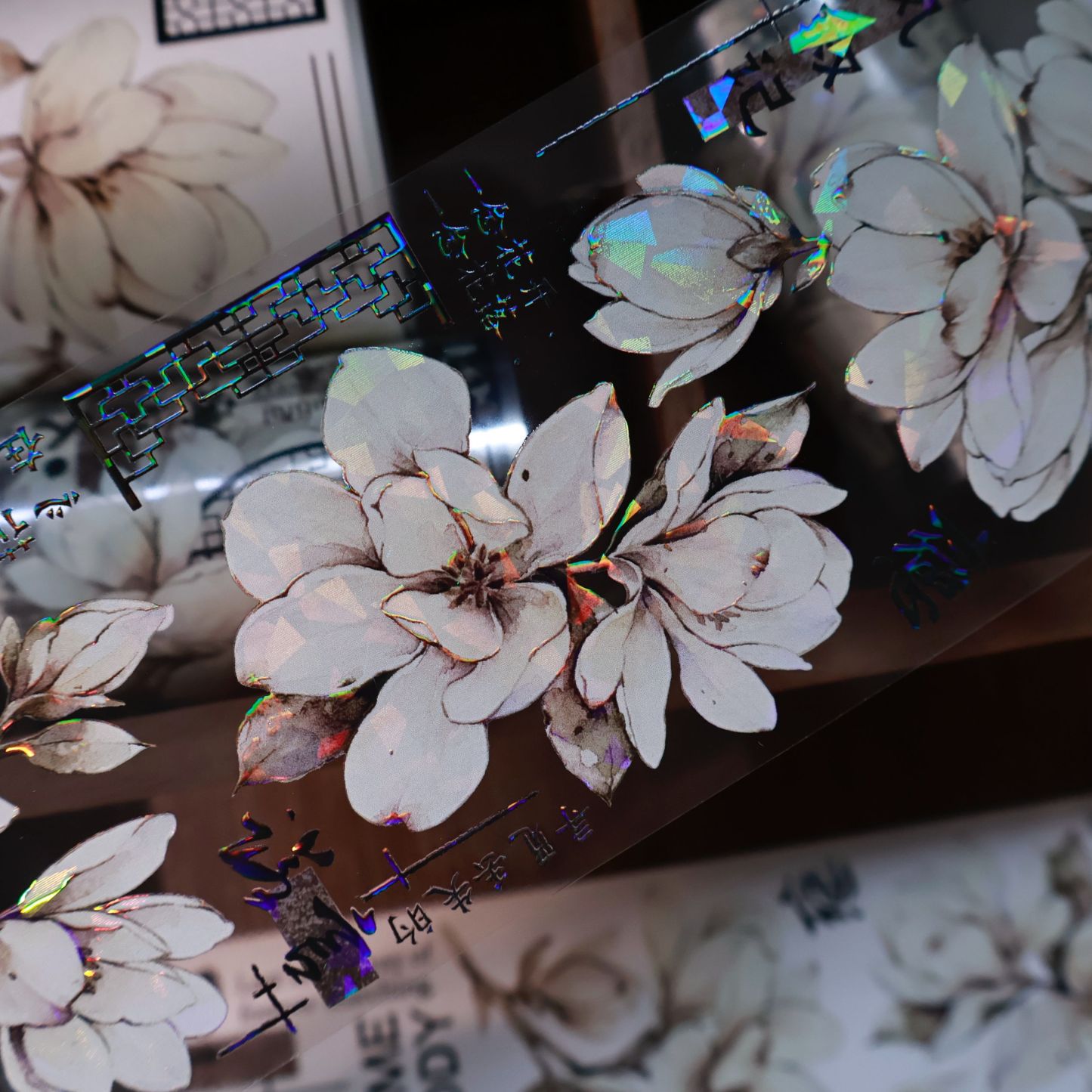 YIER Studio White Magnolia Washi PET Tape 2.36*236.22 inch