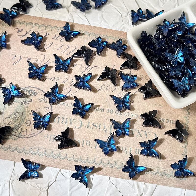 20 Pieces 12x14mm 3D Glass Butterfly Journaling Deco