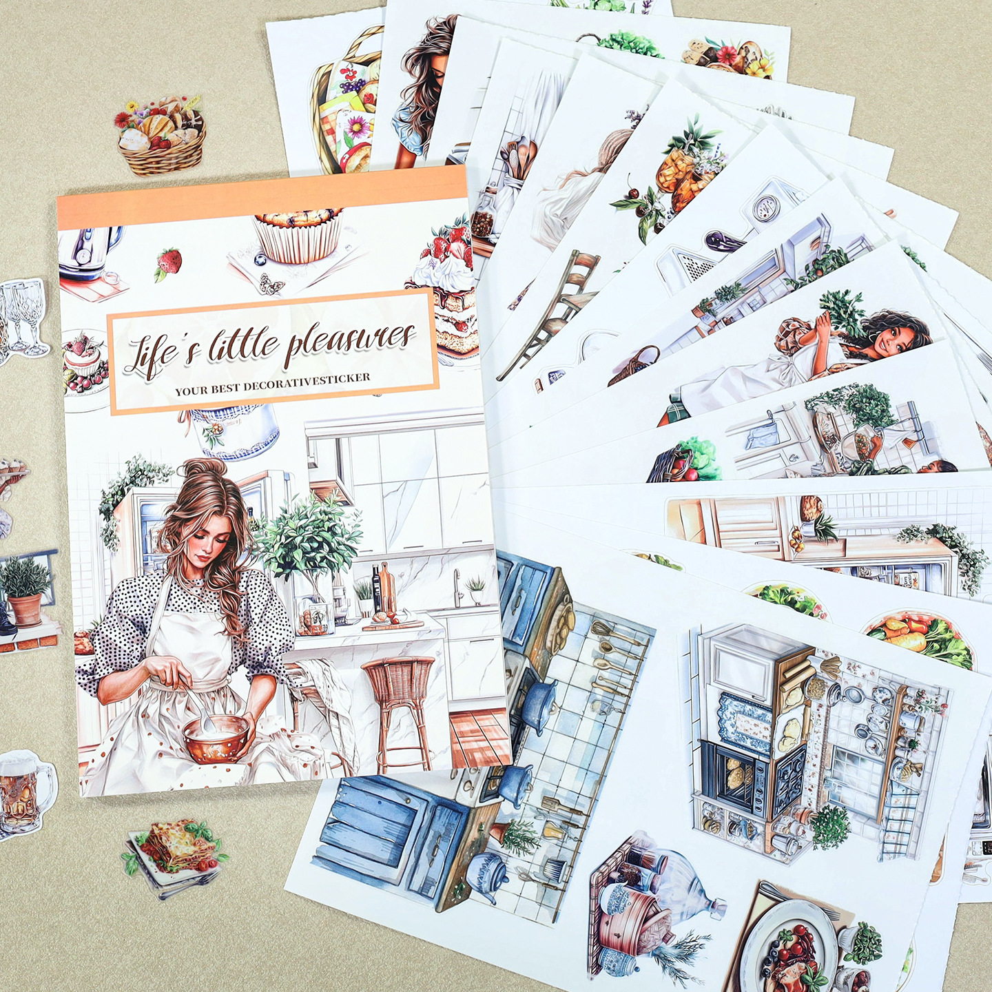 20Sheet/Pack Lifestyle & Baking PET Washi Sticker Book