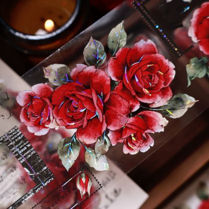 YIER Studio  Red Roses Washi PET Tape 2.36*236.22 inch