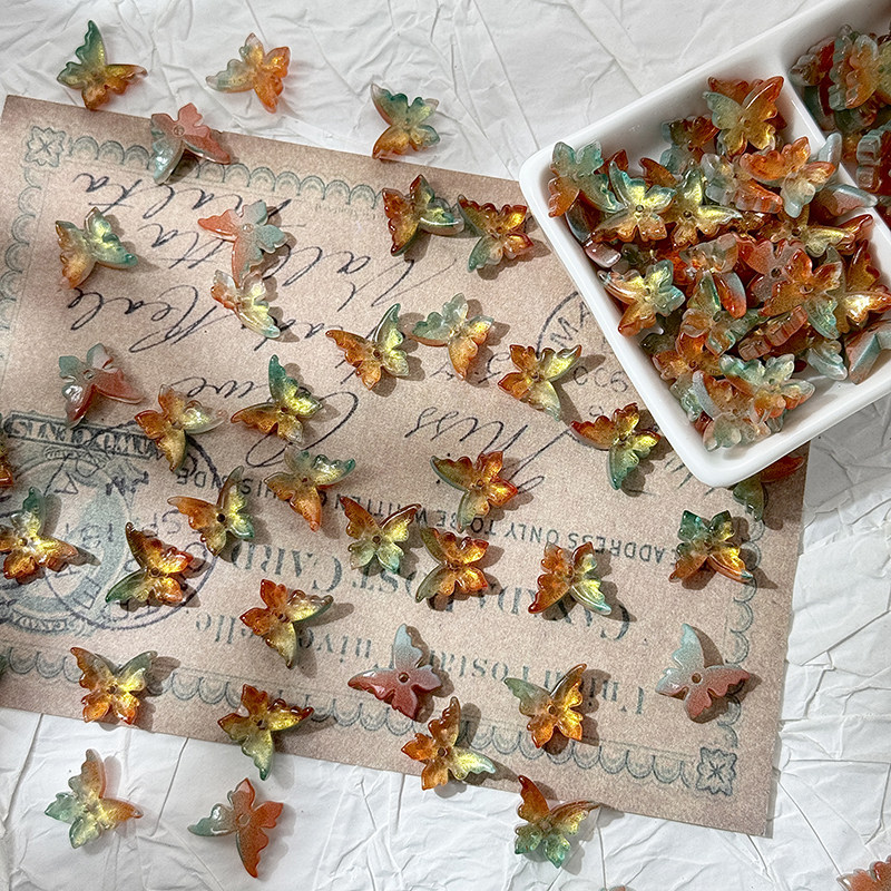 20 Pieces 12x14mm 3D Glass Butterfly Journaling Deco