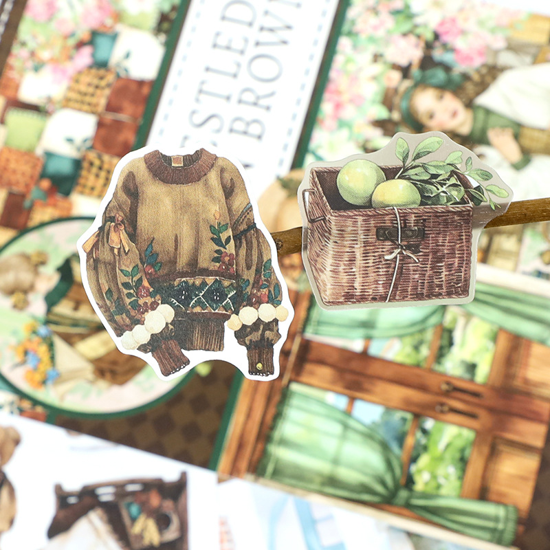 20Sheet/Pack NESTLED IN BROWN Elements PET Washi Sticker Book