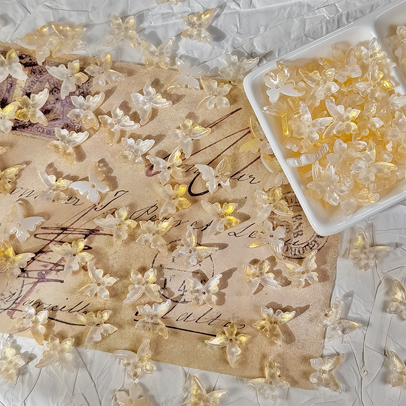 20 Pieces 12x14mm 3D Glass Butterfly Journaling Deco