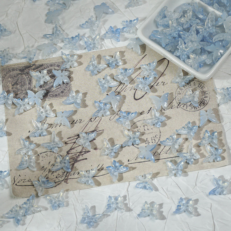 20 Pieces 12x14mm 3D Glass Butterfly Journaling Deco