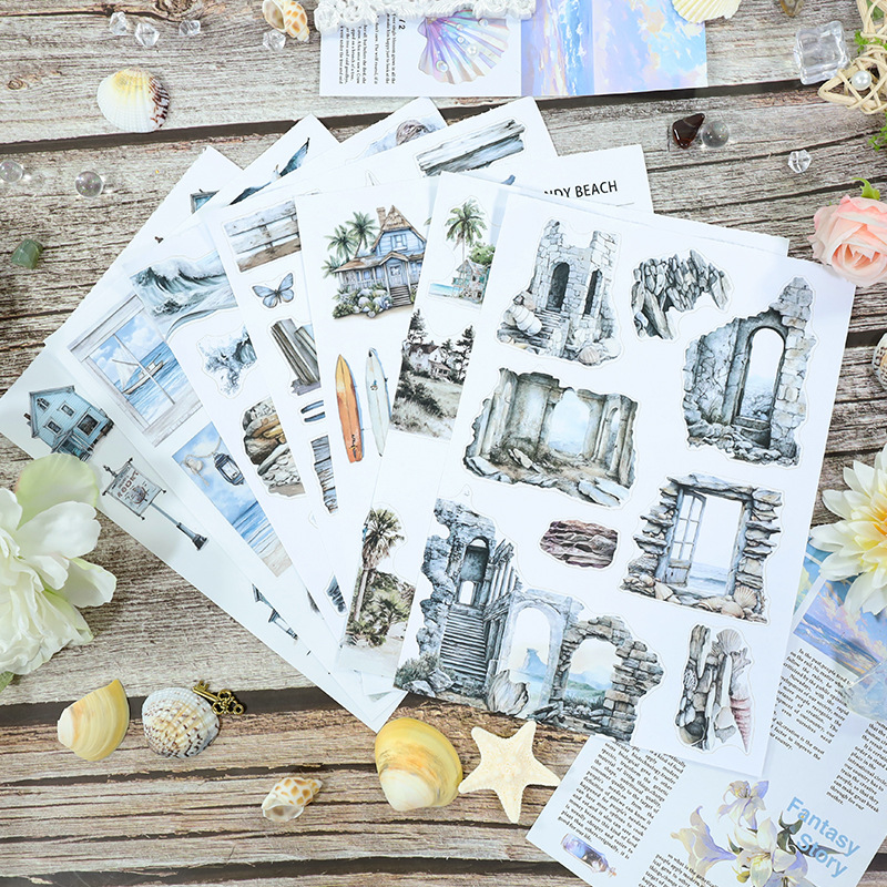 カナダWT Pre-cut Summer Café PET Pre-cut Summer Café Wide Washi/PET Tape | The Washi Tape Shop