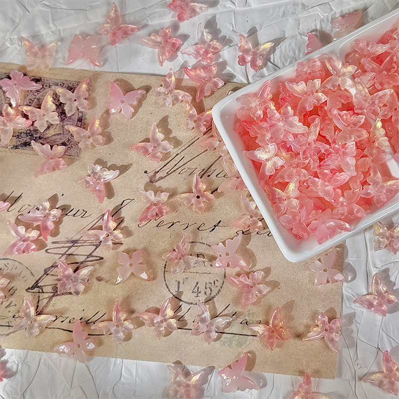 20 Pieces 12x14mm 3D Glass Butterfly Journaling Deco