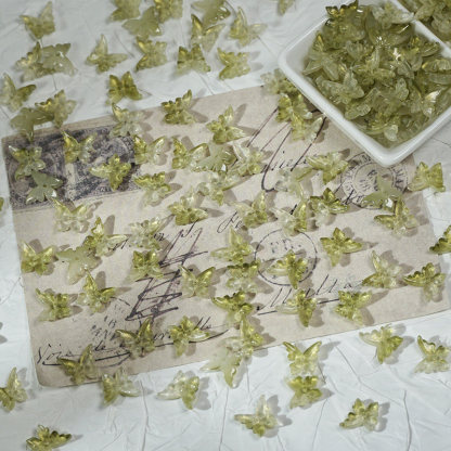 20 Pieces 12x14mm 3D Glass Butterfly Journaling Deco