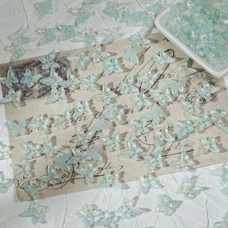 20 Pieces 12x14mm 3D Glass Butterfly Journaling Deco