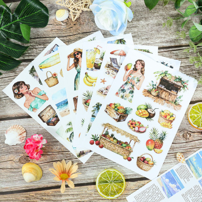 20Sheet/Pack Vacation Travel Elements PET Washi Sticker Book