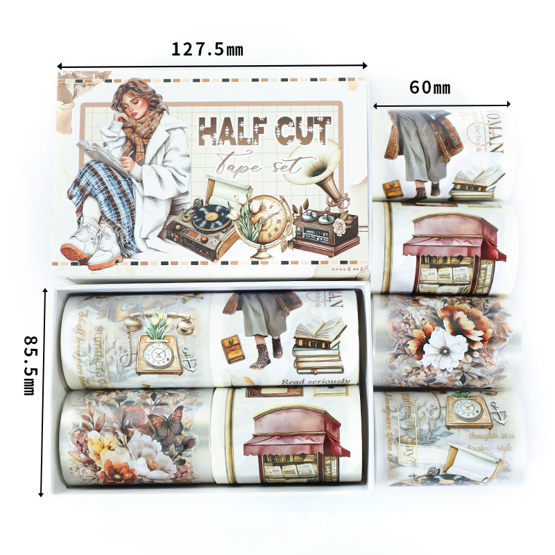 3 Style European and American Character Series Tape Set Washi & PET 4 Volumes