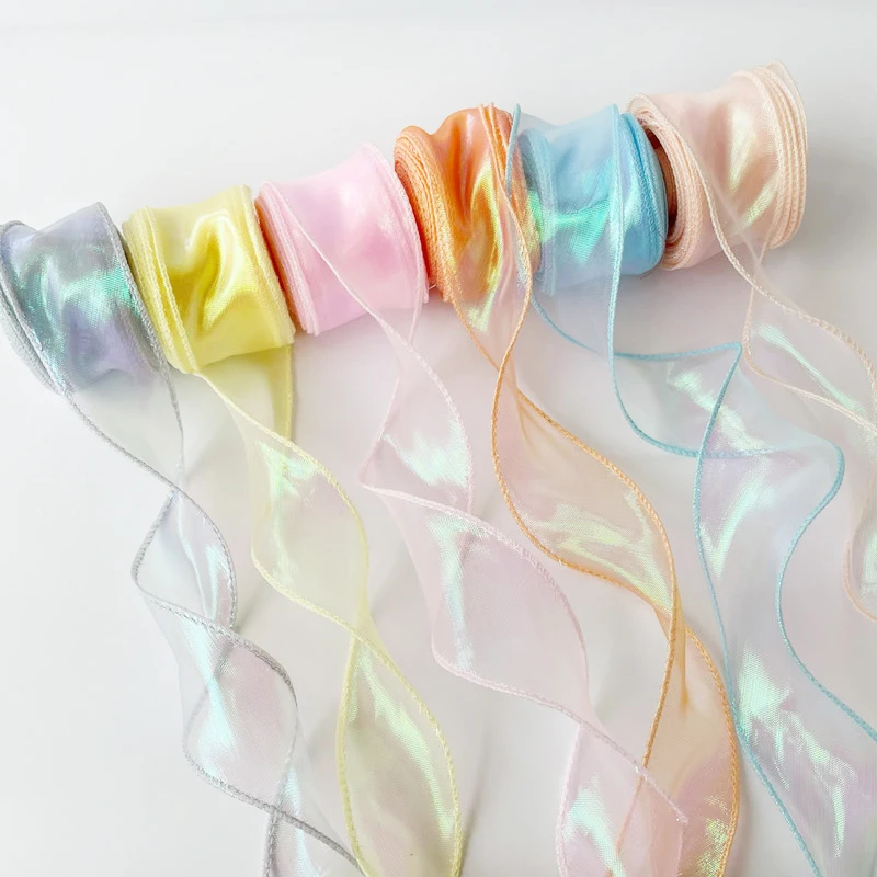 10 yards Rainbow Mermaid Ribbon Wave Edge Organza Lace Decoration