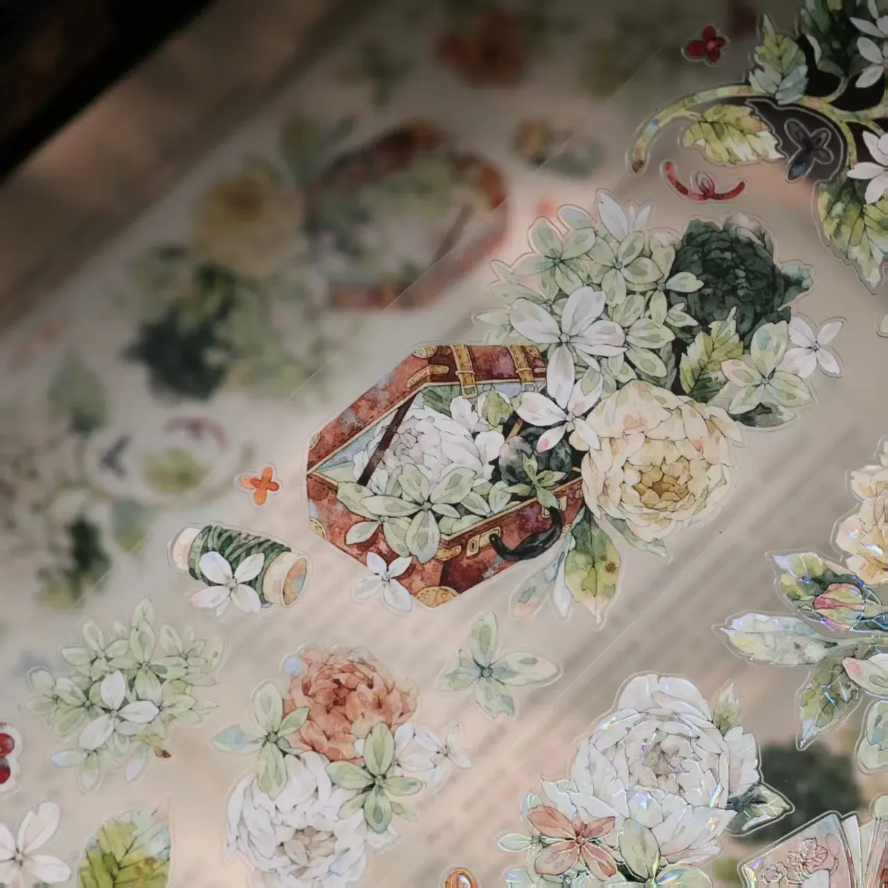 YIER Studio Pre-cut Green flowers PET Tape 2.17×118.11 inch