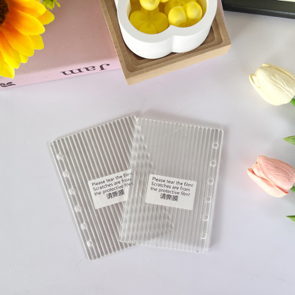 A5 A6 Thick Striped Acrylic Binder with Detachable Cover