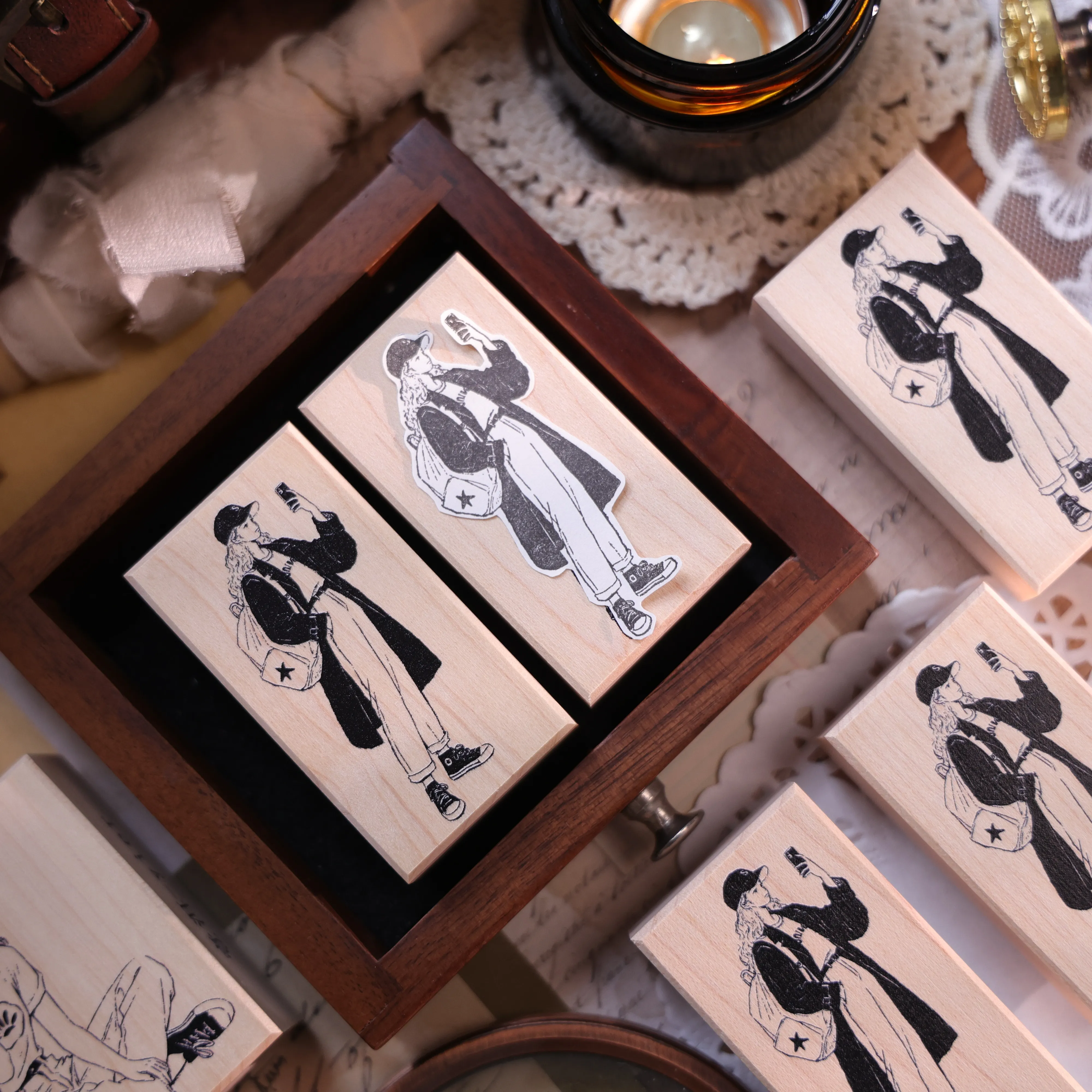 YIER Studio Girl Wooden Stamp