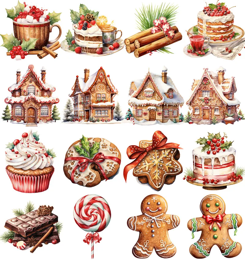Christmas Baking Theme adhesive stickers