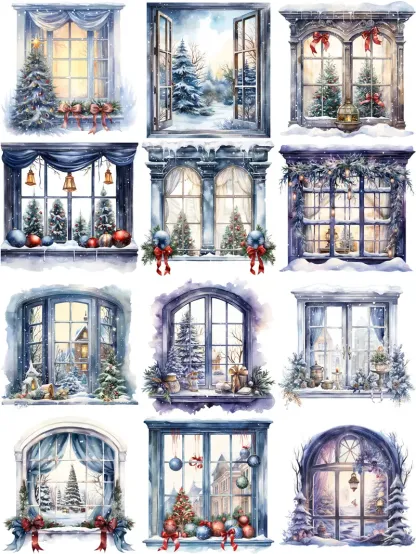 Christmas Window Theme adhesive stickers