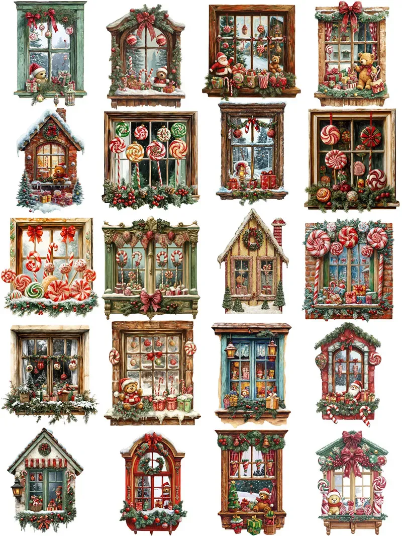 Christmas Window Display Theme adhesive stickers