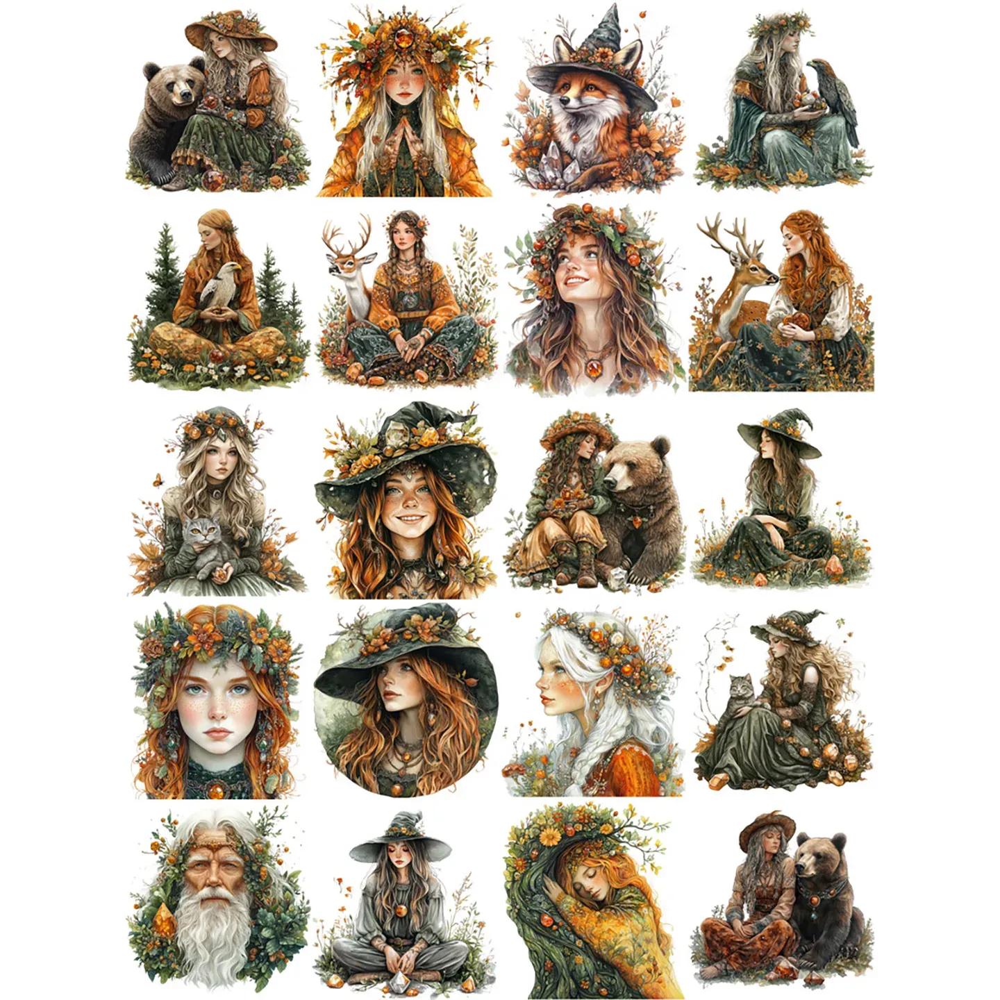 Forest Girl Theme adhesive stickers